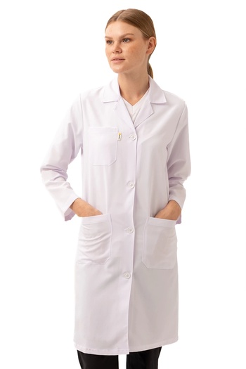 Kardelen İş Elbiseleri Cordata Women's White Doctor Nurse Lab Coat Stylish Durable and Comfortable