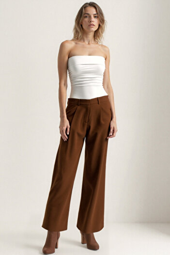 Vitrin Palazzo Trousers with Collet Detail