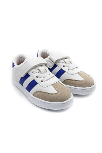 KU&PA SHOES RAMBA DERİ GÖRÜNÜMLÜ MESH ASTARLI ÇOCUK SNEAKER - MAVİ - 4004 - 31