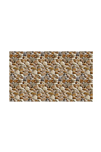 media Self-adhesive and washable wall mural Brown and gray river stone wall, 135 x 225 cm