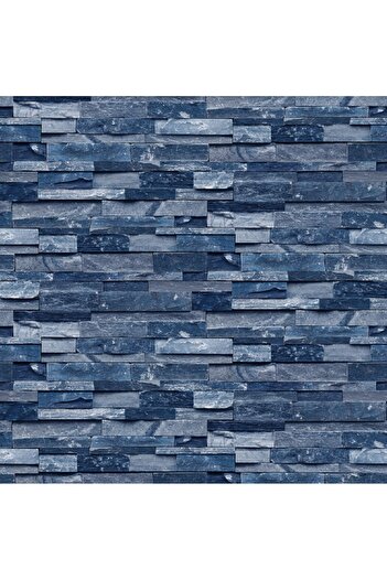 media Photo wallpaper Thin blue stone wall, 400 x 250 cm
