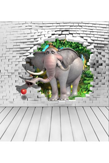 media Photo wallpaper Elephant on the run, 150 x 205 cm