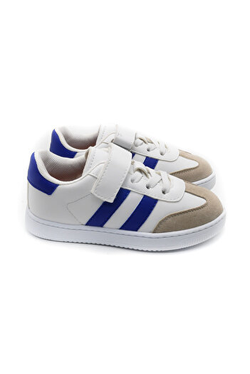 KU&PA SHOES RAMBA DERİ GÖRÜNÜMLÜ MESH ASTARLI ÇOCUK SNEAKER - MAVİ - 4004 - 31