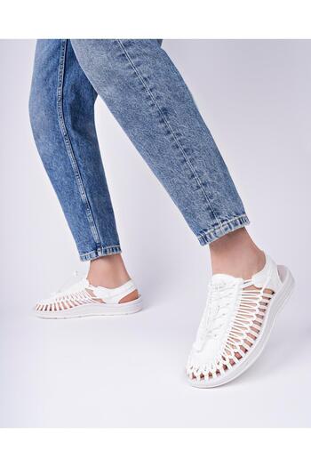 Aymood Elastic Lace-Up Unisex Summer Men's Sandals Women's Slippers Woven Design Beach Sandals Nef