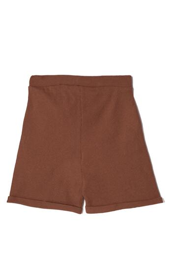 zepkids Ribbed Brown Color Girl's Shorts