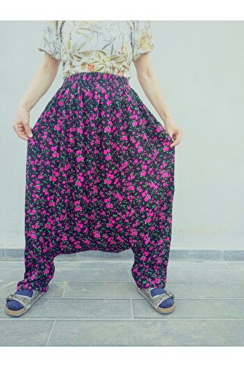 hoaryage Adana Shalwar Viscose Press Fabric, Authentic Floral Patterned Shalwar with Pockets 100% Cotton