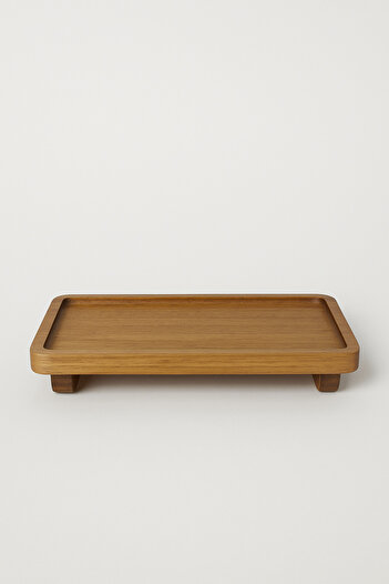 Mirilliahome Acacia Wood Presentation Plate |   4-Legged Oil Pot Base and Serving Stand