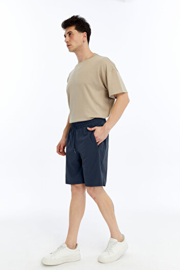 OXVİN Men's Parachute Thin Fabric Comfortable Fit Hidden Zipper 3 Pocket Shorts