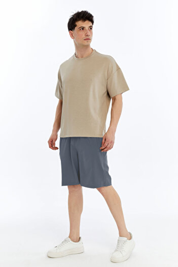 OXVİN Men's Parachute Thin Fabric Comfortable Fit Hidden Zipper 3 Pocket Shorts