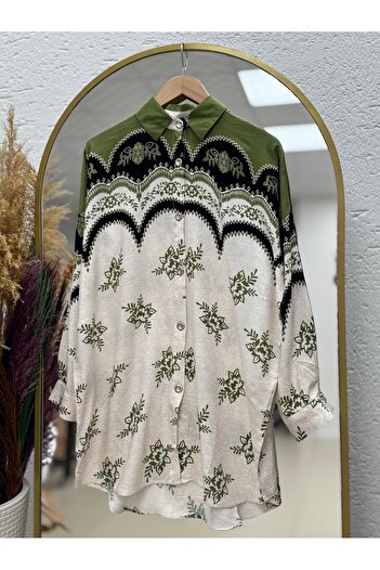 MİHRA STORE Palermo Half Century Viscose Shirt-Pe204 Green