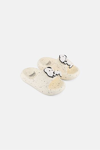 PEANUTS Kids Boy Slip on Slides, Off White