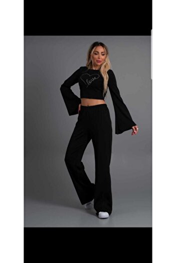 ESPOİRPLUS Bottom Top Set Spanish Model Top Short with Stone Details