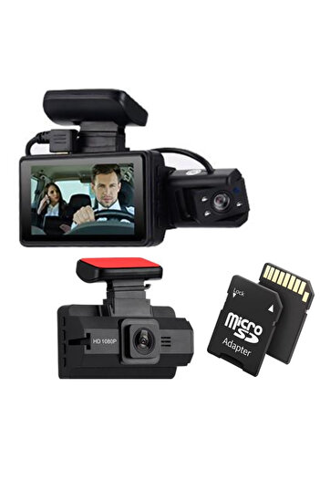 TodayShop Cameră de bord auto 1080P HD, ecran de 7,6 cm, unghi larg de vizualizare, vedere nocturnă, senzor G și memorie de 32 GB