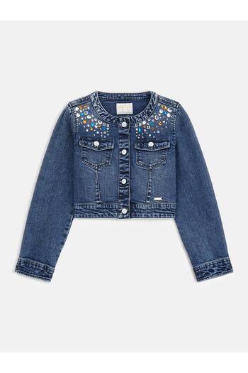 Guess JACĂTĂ DE DENIM CU PIATRĂ