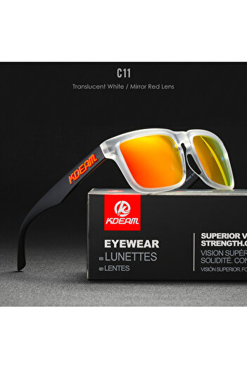 Choice4 C11Mirrored Red KDEAM 2022 Square Men's Polarized Sunglasses Outdoors Lifestyle Coating Sun Glasses