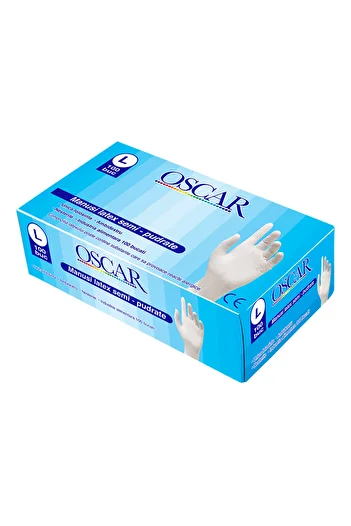 Oscar Mănuși Latex Ușor Pudrate – Mărimea L – Siguranță, Igienă și Confort Fără Compromis!