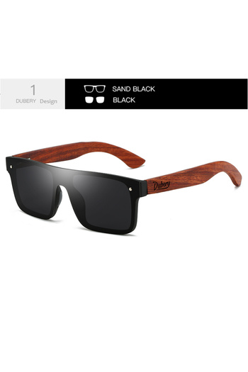 Choice4 Black1 DUBERY Wooden Polarized UV400 ProtectionSunglasses For Men And Women 6 Colors Model 219