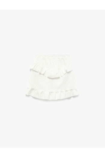 Koton Ruffle Detailed Waist Elastic Mini Skirt