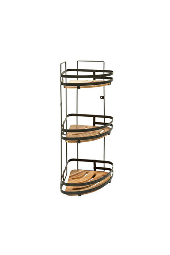 5 five simply smart Raft de colț Blacacia, metal, lemn, 23,5 x 19,5 x Î 55 cm