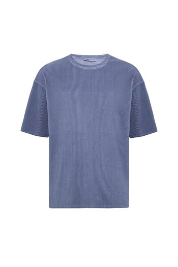 VAMOSCLO Washable Ottoman Basic Oversize T-Shirt Indigo