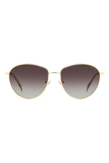 Polaroid Polaroid PLD 4171 G/S/X 01Q/LA Women's Sunglasses, Gold, Round, 57 mm