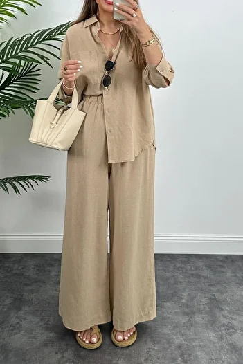 Suziş Women Linen Shirt Pants Suit 4S517