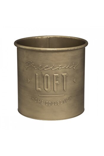 Atmosphera Créateur D'intérieur Σετ 3 μεταλλικών γλαστρών Golden Loft, 20,3xΥ18,5 cm, 24,5xΥ23,5 cm, 30xΥ30,4 cm