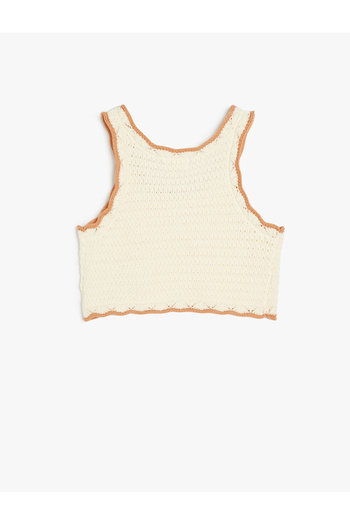 Koton Cotton Openwork Strap Crop Knitwear Undershirt