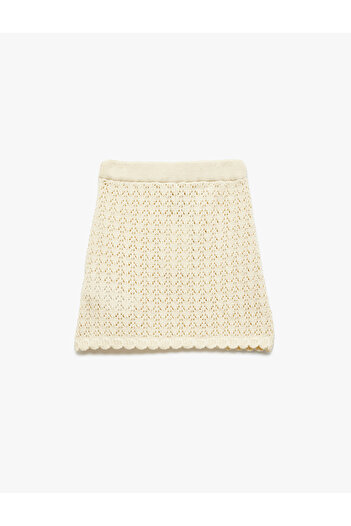 Koton Openwork Knitwear Mini Skirt
