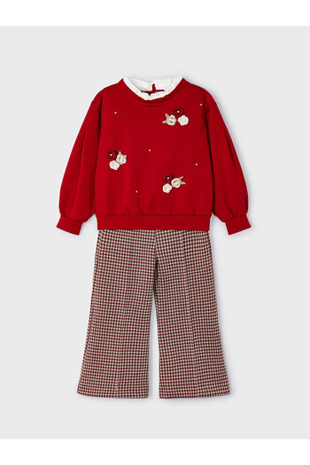 MAYORAL mayoral Girl Set blouse and pants 4507 Red