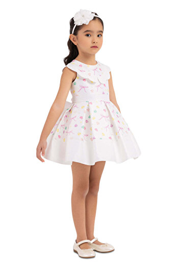 Pamina Rochie de vară, fete, - imprimeu colorat, alb, 33223 - 80 cm