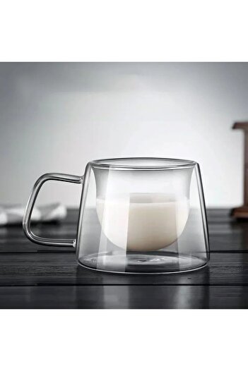 Qerhome Borosilicate Glass Double Wall Tea & Coffee Cup 180 ml Vitracup 1 Piece