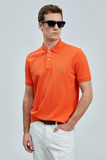 Lufian Με λογότυπο Βαμβακερό Comfort Fit Κουμπί γιακά Polo 2'li Μπλουζάκια Ανδρικό T SHIRT 111040206S2