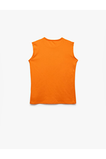 Koton Cotton Dinosaur Printed Crew Neck Oversize Sleeveless Undershirt