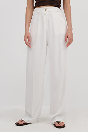 Addax Gold Button Wide Leg Trousers Pn51078