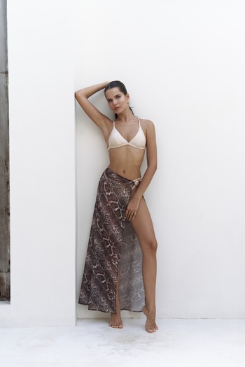 BOHEMAİ Evgenios Buckle Mink Long Skirt