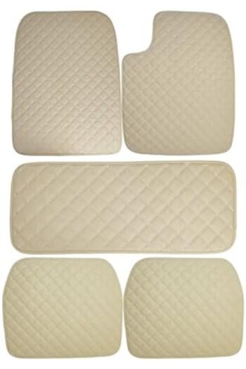 Generic 5-Piece Beige Universal Car Floor Mat – All-Weather Deep Dish Design for SUV, Truck, Van, Car