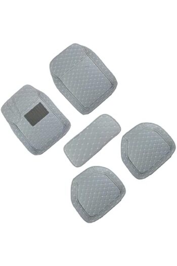 Generic Premium Quality, High Quality Rexine Universal Floor Mat for Car - Grey - 5 Pcs Set