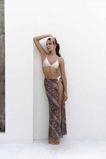 BOHEMAİ Evgenios Buckle Mink Long Skirt