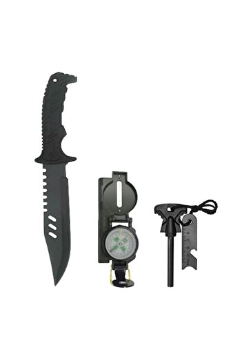 Globalport Retail Military Knife Set 32 ​​cm, sheath included, Amnar and Metal Compass