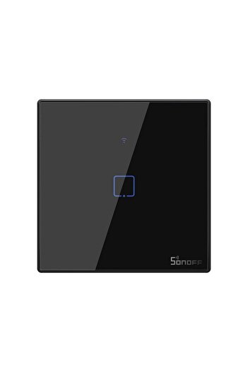 Sonoff Simple smart switch, black tempered glass, can mount, Alexa and Google Assistant compatible, Sonoff