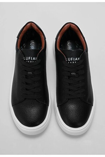 Lufian Lufi̇an Tommy Men's Leather Sneaker Black Shoes