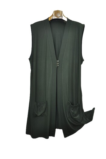 elma abone Combed Cotton Three Button Long Large Size Vest