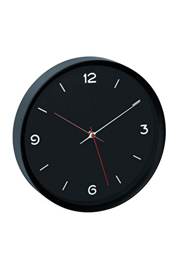 TFA Silent wall clock, analog, black, monochrome, minimalist design, 60.3056.01