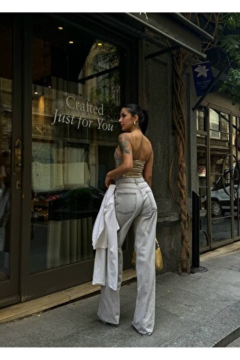 DENİKK TREND ÖZEL TASARIM BOL PAÇA RAHAT KALIP BAGGY PALAZZO DENİM JEAN PANTOLON