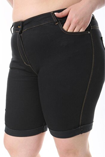 EYLÜLXXL Women's Large Size Double Leg Jeans Shorts