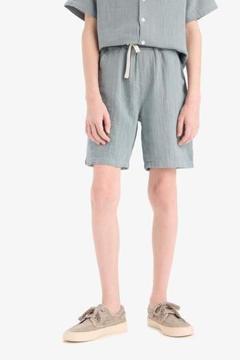 DeFacto Boy's Elastic Waist Muslin Shorts Z5370A625Hs