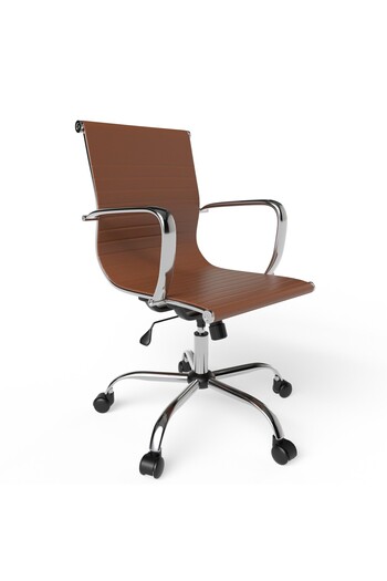 Mahmayi Modern UL UT-C031L Low Back PU Office Chair Ergonomic Chair - Choco Brown