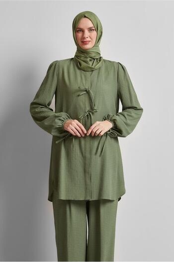 Alvina Lace-Up Detail Pants Suit 45620