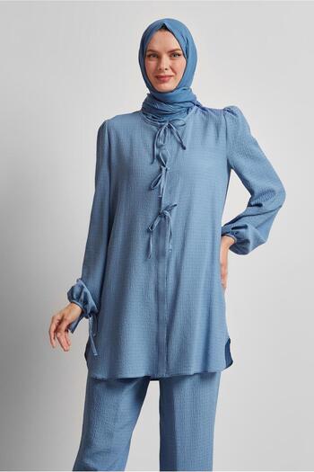 Alvina Lace-Up Detail Pants Suit 45620